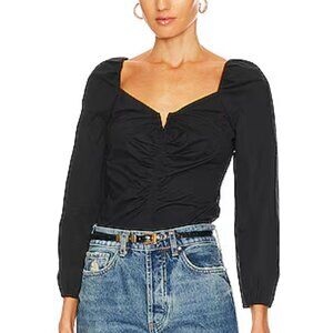 Veronica Beard Zhou Black Ruched Blouse 2